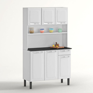Cozinha de Aço Compacta Itatiaia Rose 6 Portas e 1 Gaveta Branco Neve em Oferta na Shopee