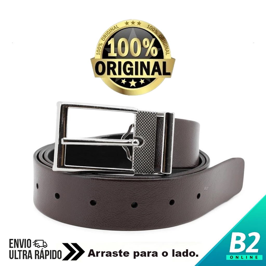 Cinto Windy J. Shayeb Dupla Face Fivela Masculino 100% Original Com Nota Fiscal e Garantia em Oferta na Shopee