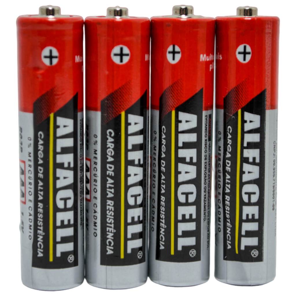 Pilha AAA Alfacell Alcalina Palito Alta Resistência 1.5v 4un em Oferta na Shopee