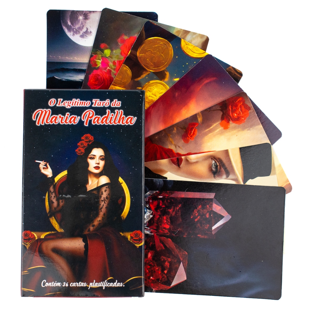 O Legítimo Tarô da Maria Padilha 36 Cartas Plastif e Manual em Oferta na Shopee