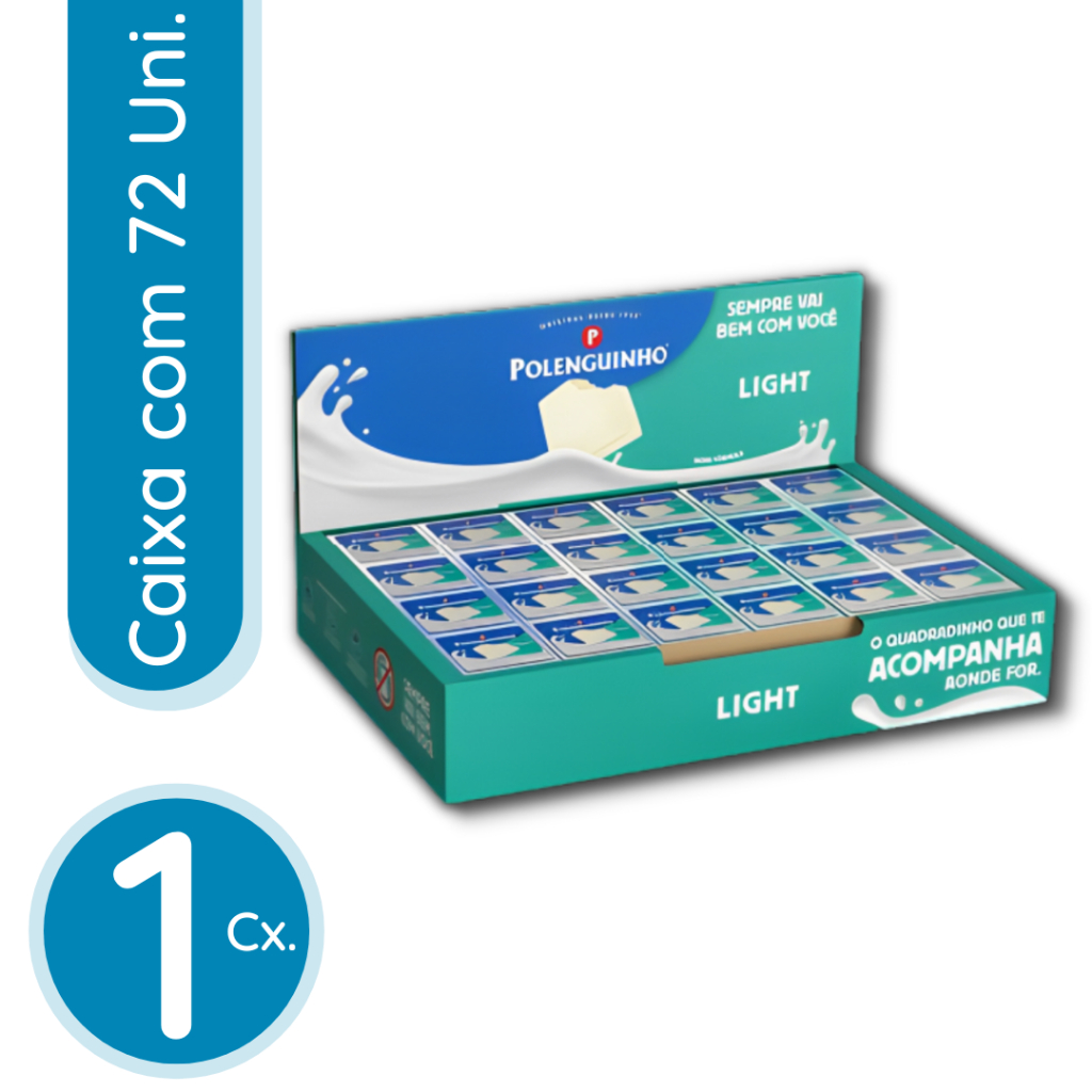 Caixa de queijo Polenguinho Light com 72 unidades