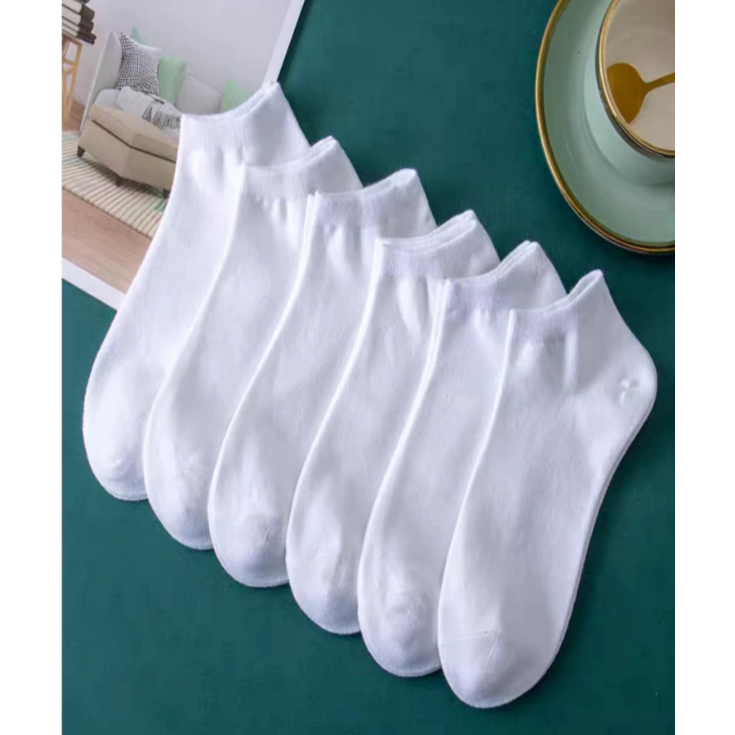 Kit com 6/12/18/24 Pares de Meias Brancas Soquete Cano Curto de algodão Unissex em Oferta na Shopee