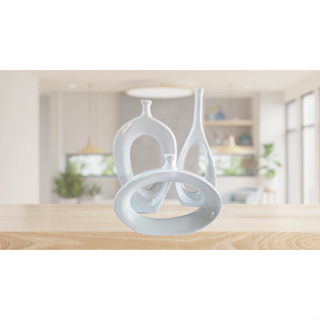 Kit Trio Vaso Vasado Estilizados em Cerâmica para Centro de Mesa Sala Decoração em Oferta na Shopee