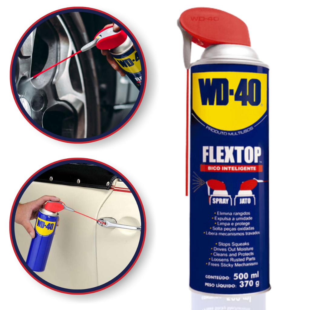 Lubrificante WD-40 Flextop Bico inteligente Multiuso Proteção anticorrosão Desengripante Ferramentas Componentes metálic