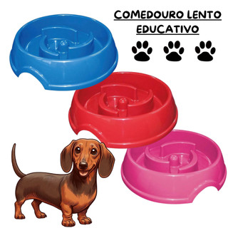 Cachorro -Cães - Pet -Pote tigela Comedouro Lento Educativo Anti-Stress Interativo Adestramento para Cachorro