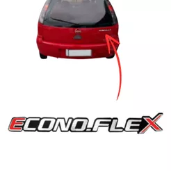Emblema Adesivo ECONO FLEX VERMELHO Corsa Hatch Sedan e Montana