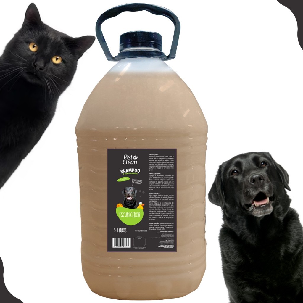 Shampoo Escurecedor De Pelos Para Cachorro e Gatos 5 Litros Pet Clean