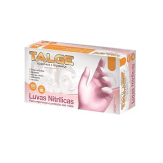 Luva Nitrílica Rosa Sem Pó Talge – 100 unidades em Oferta na Shopee