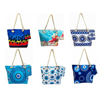 Bolsa Sacola de Praia e Piscina Grande Estampada Mandala Verão Com Forro + Bolsa Carteira Olho Grego em Oferta na Shopee