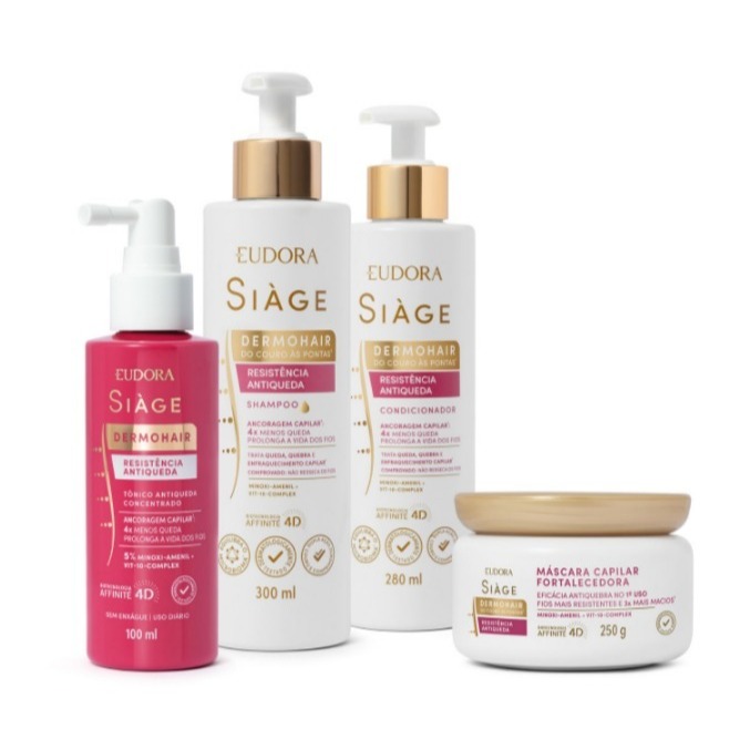 Combo Siàge Antiqueda (4 itens) - Shampo/Condicionador/Mascara e Tonico Eudora