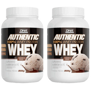 2x Authentic 100% Whey 908g Cookies e Cream · Dna Suplementos