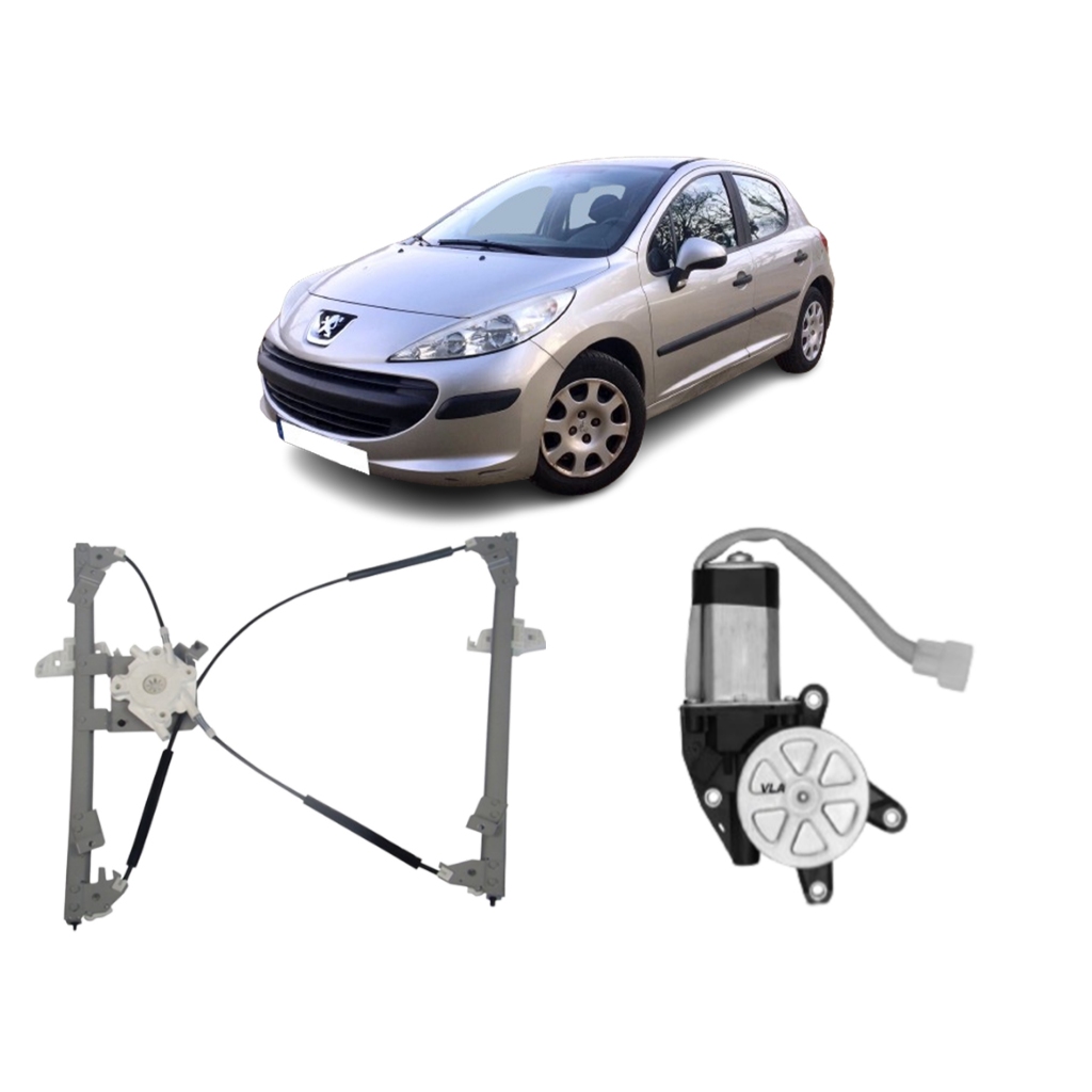 Elevador Vidro Peugeot 206/207 Hoggar 2/4 Portas com motor Mabuchi Lado Esquerdo