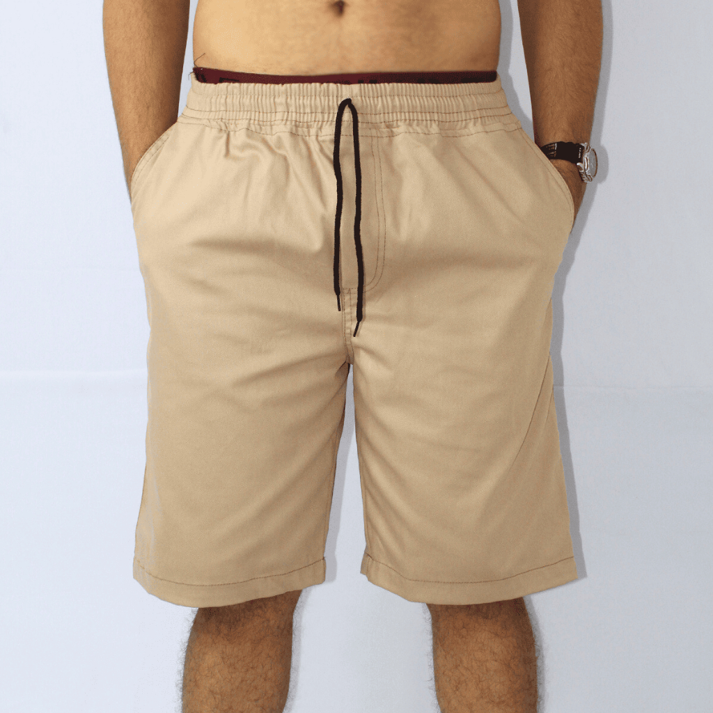 Bermuda Masculina Em Tecido Sarja Brim Lisa Casual Branca