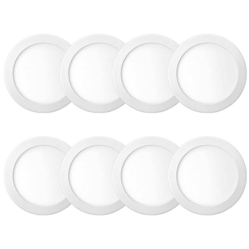 Kit 8 Luminaria Painel Plafon Sobrepor Bivolt Redondo 18w Led Teto - ELGIN