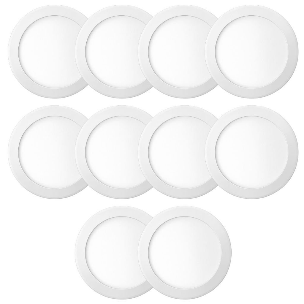Kit 10 Luminaria Painel Plafon Sobrepor Bivolt Redondo 18w Led Teto - ELGIN