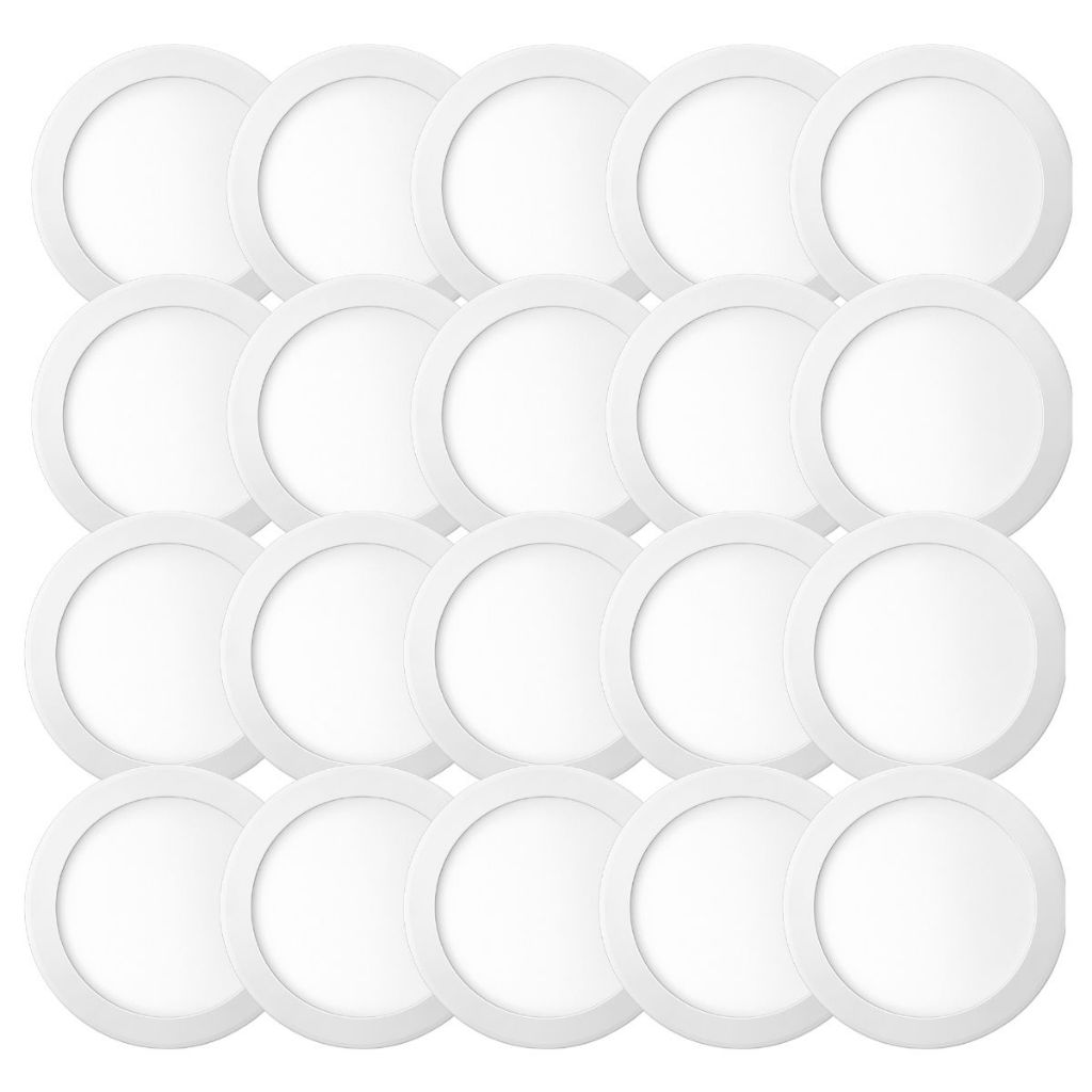Kit 20 Luminaria Painel Plafon Sobrepor Bivolt Redondo 18w Led Teto - ELGIN