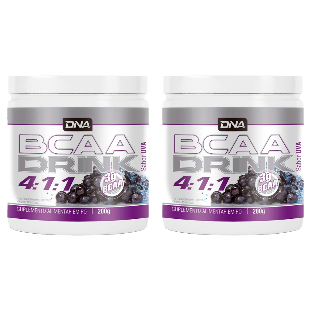 2x BCAA Drink 4.1.1 200g Uva - Dna Suplementos