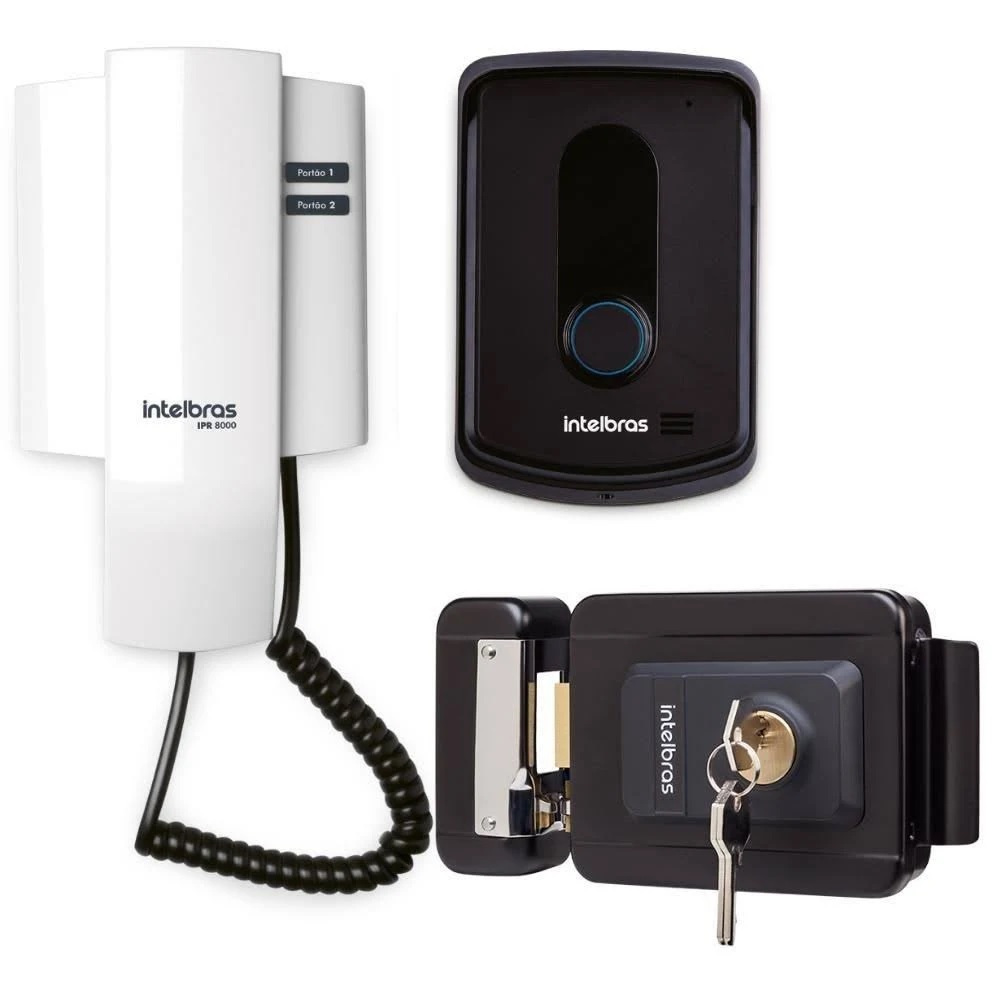 Porteiro Eletrônico Interfone Residencial Intelbras Campainha com Fio e Fechadura Fx 1500