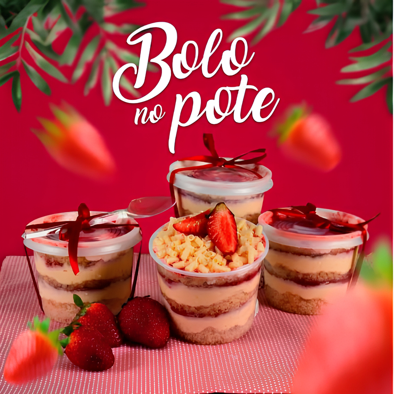 Pote Redondo 250ml Prafesta Com Tampa - 24 Unidades