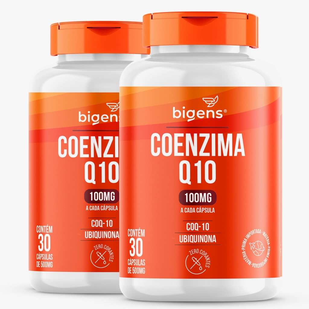 BIGENS KIT 2X COENZIMA Q10 100MG, 30 CÁPSULAS, COQ-10, UBIQUINONA BIOGENS em Oferta na Shopee