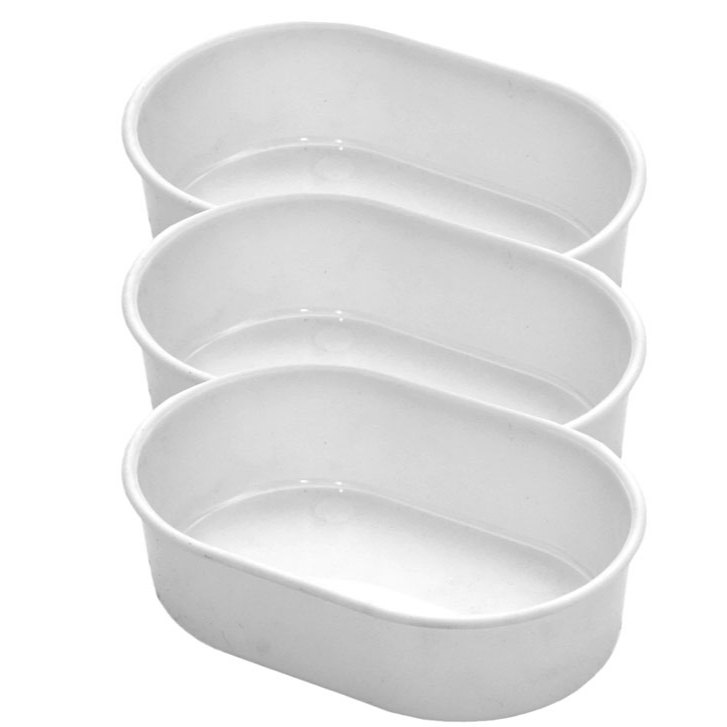 Kit 3 Banheiras Pote Vasilha Para Pássaros Aves Canários Periquitos  Aves Oval Média Leitosa