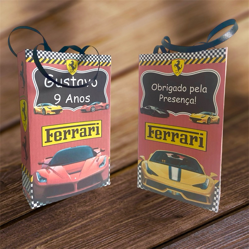 Sacolinha personalizada Ferrari 15 unidades