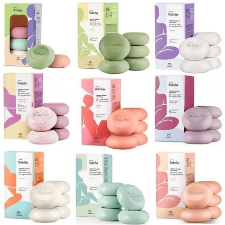 Sabonete em Barra Puro Vegetal Natura Tododia Caixa com 5 Sabonetes 90G Cada