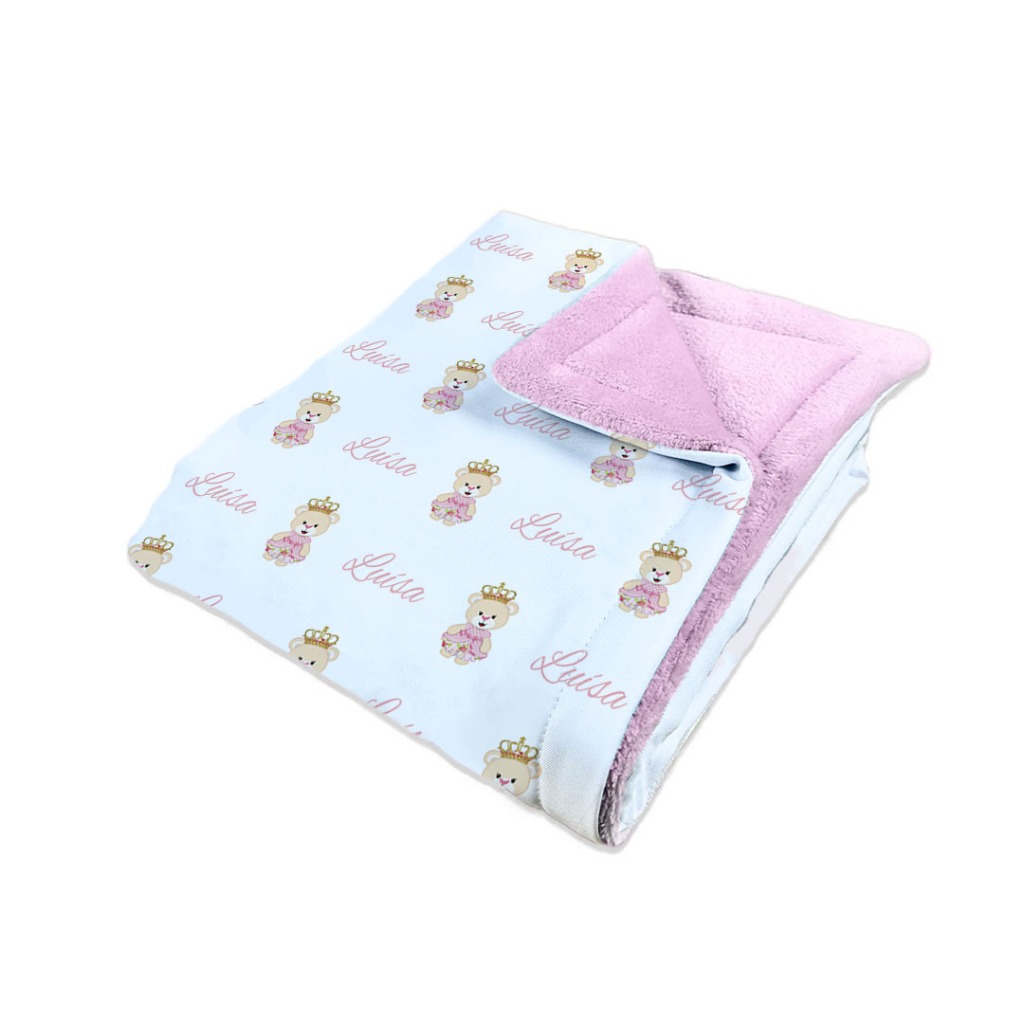 Manta Bebê Personalizada com o Nome do Seu bebe(SEM BOLINHAS NAS LATERAIS) - MENINAS em Oferta na Shopee