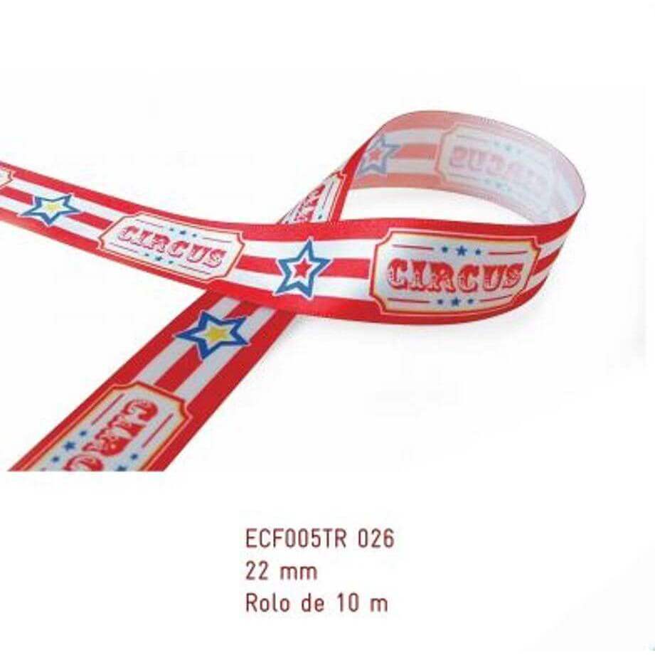 Fita de Cetim Decorada Circus 2,2cmx10mt ECF005S Progresso em Oferta na Shopee