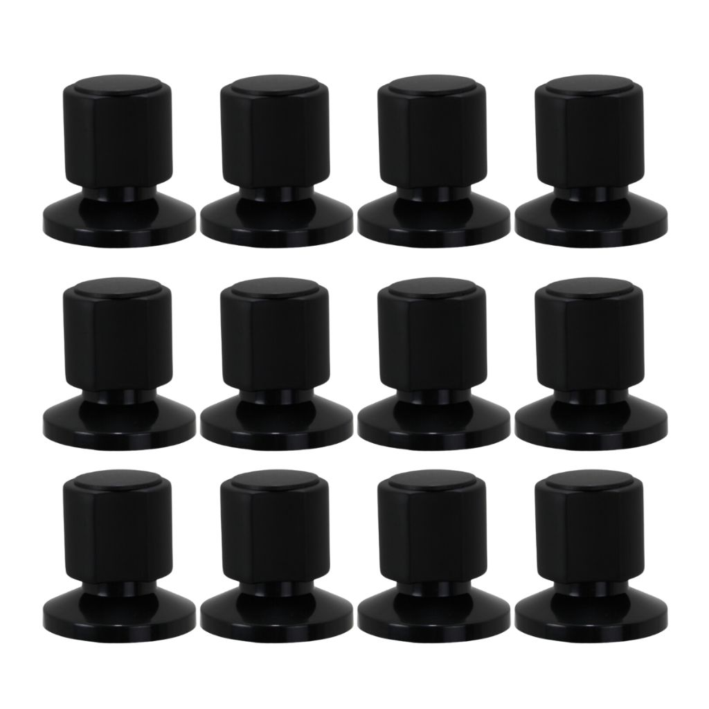 Kit 12 Acabamentos de Registro Black 1/2 e 3/4 com 16 Estrias