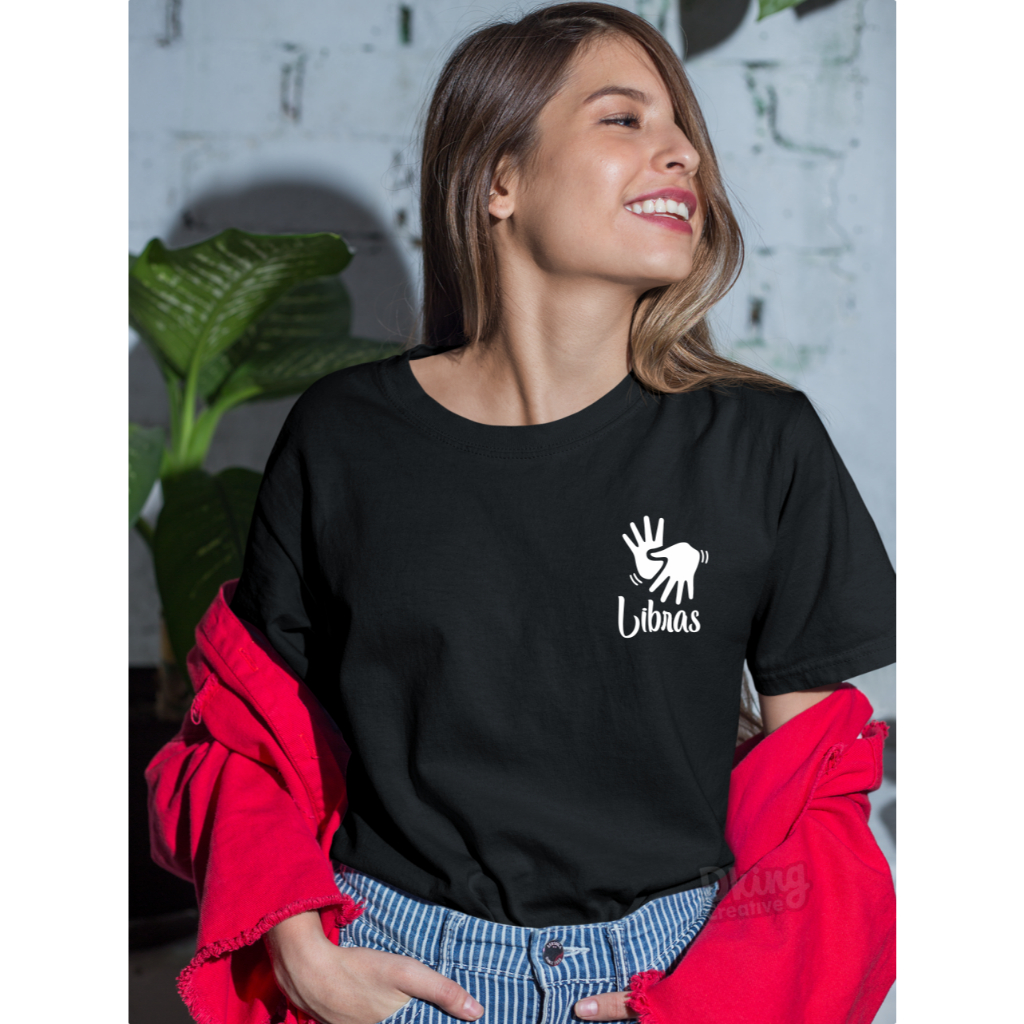 Camiseta Libras Pequeno Linguagem de Sinais Interprete Visual Camisa Surdo