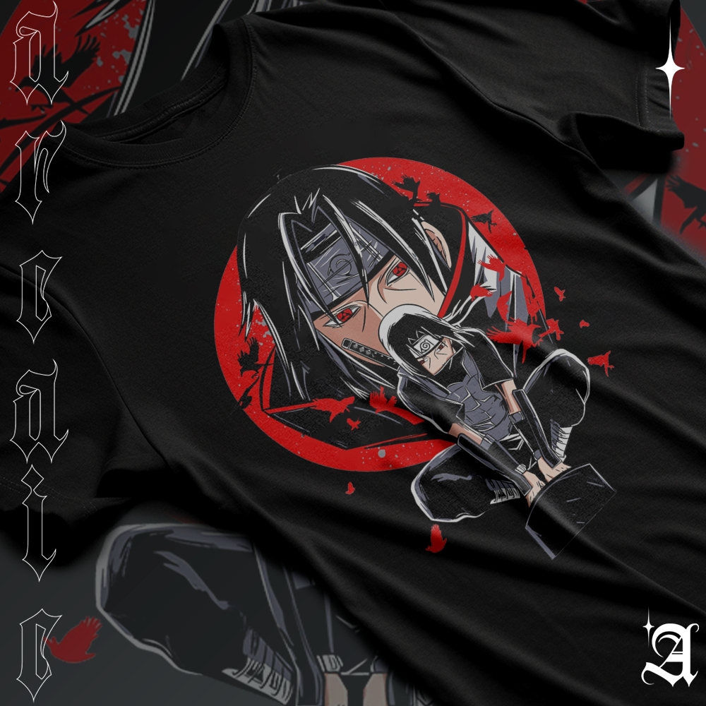 Camiseta Basica Algodao Itachi Uchiha Killer Akatsuki Série Anime Naruto Cartoon Unissex