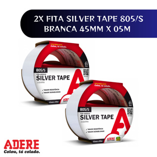 Kit 2 Fita Adesiva Silver Tape 45mm X 5m  Adere Branca ou Preta em Oferta na Shopee