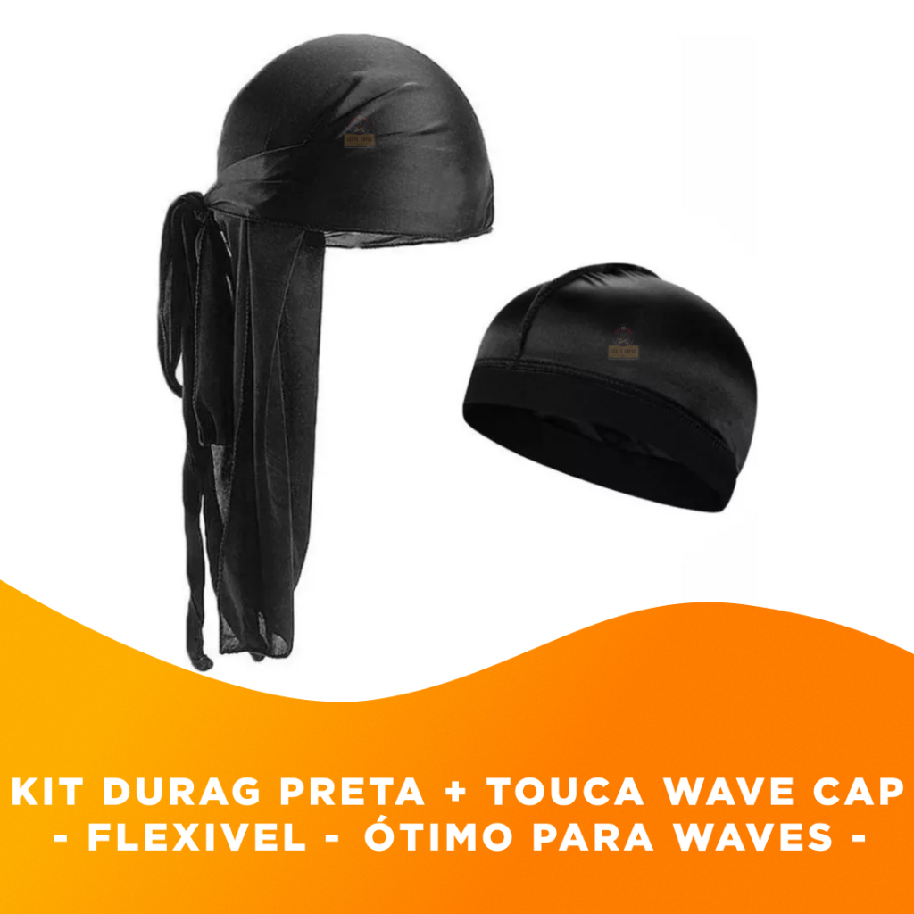 Kit Profissional Waves Durag Original Com Waves Caps