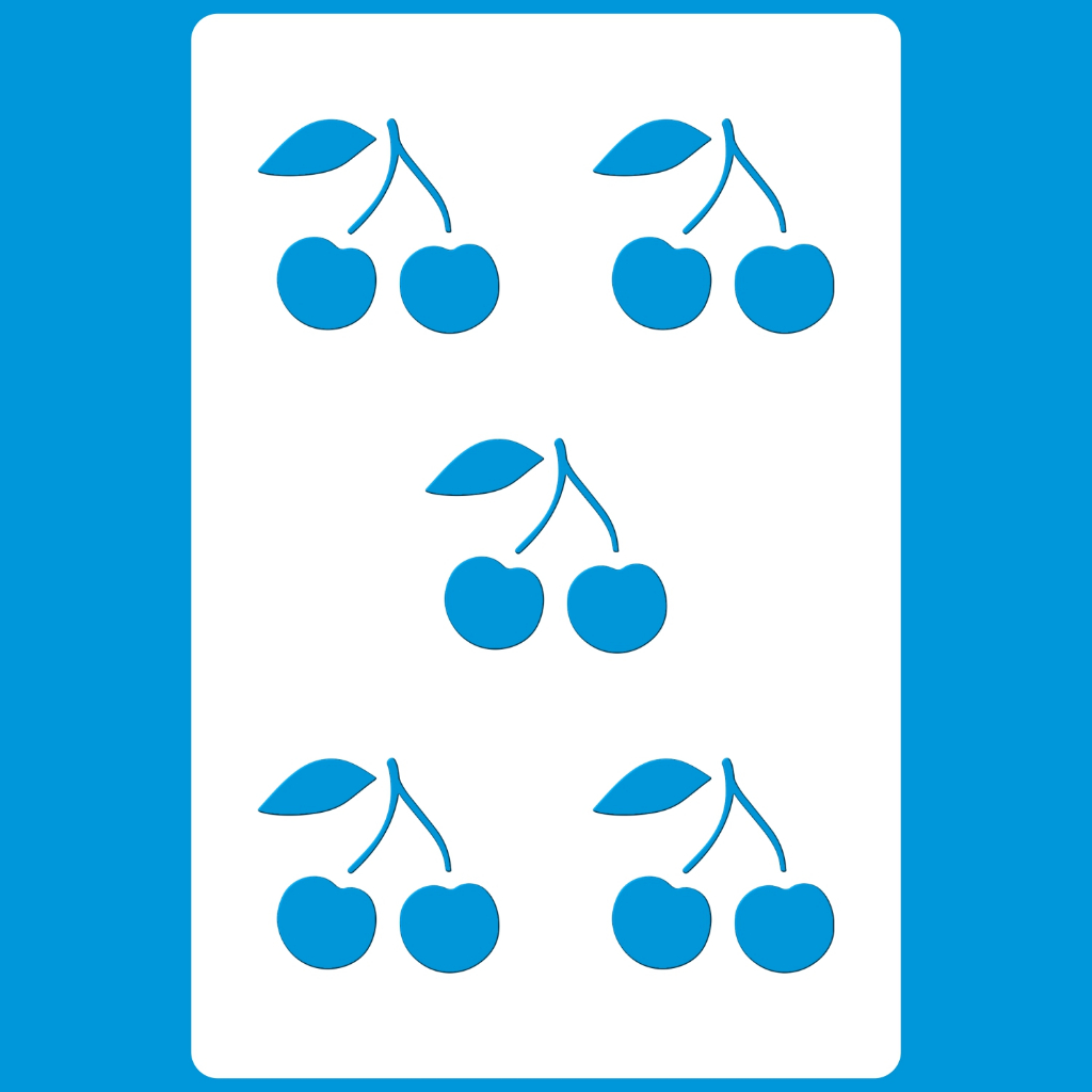 Stencil 8 x 12 Mini Cerejinhas Molde Vazado Pintura Tecido Mdf Madeira Parede Camiseta Pano Prato em Oferta na Shopee