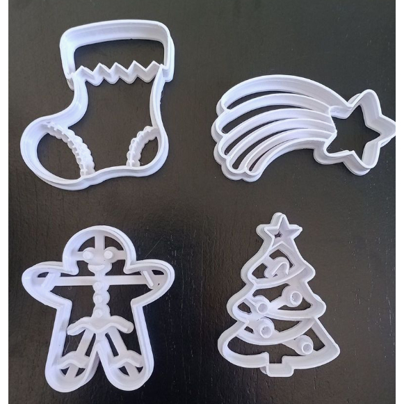 Kit de Moldes Cortador de Biscoito Merry Chistmas Natal Christmas Festas Bolacha Cookies Ano Novo Molde