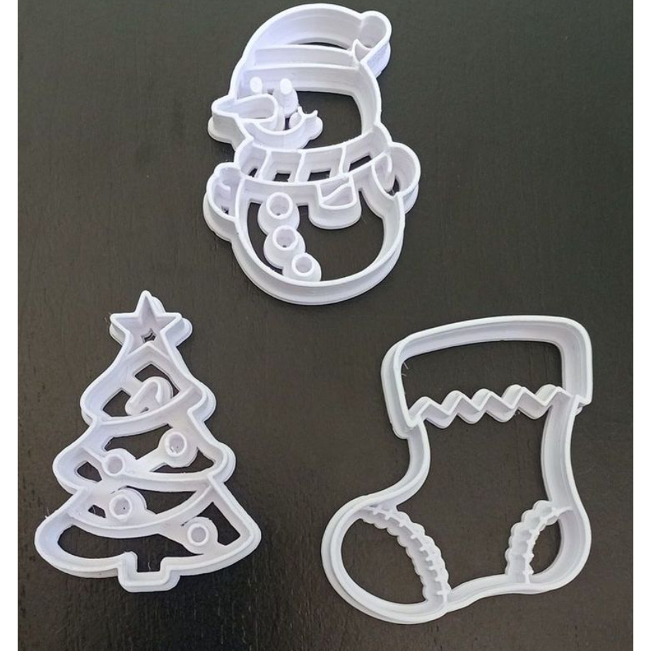 Cortadores Kit  de Biscoito Merry Chistmas Natal Christmas Festas Bolacha Cookies Ano Novo Molde