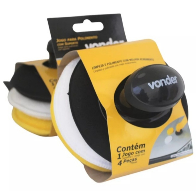Kit Para Polimento Com 4 Peças Vonder - Microfibra E Espuma