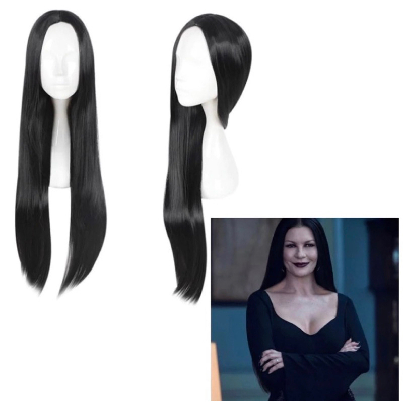 Wig Peruca orgânica - Morticia Addams (70cm)