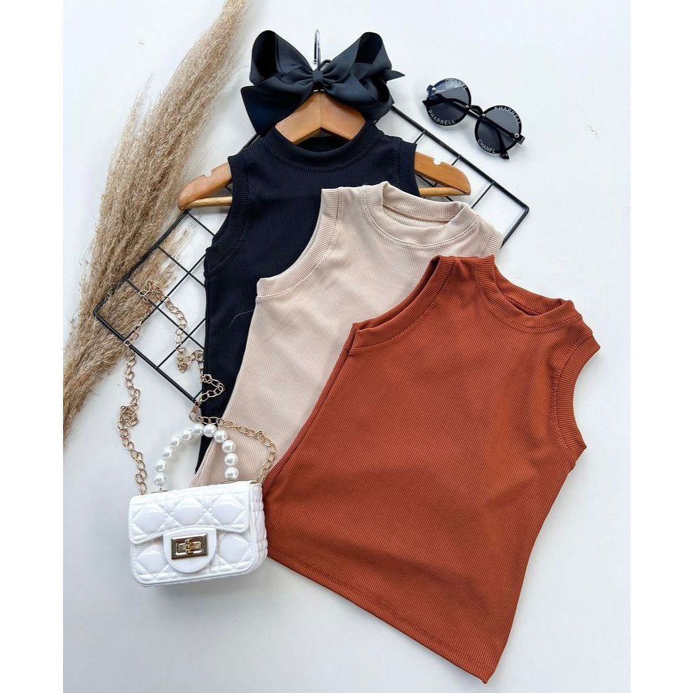 Kit 3 Regata Infantil Menina Ribana Premium Básica Verão Tam 4 ao 12