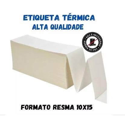 500 Etiquetas 10x15 Térmica Adesiva Serrilha Formato Resma