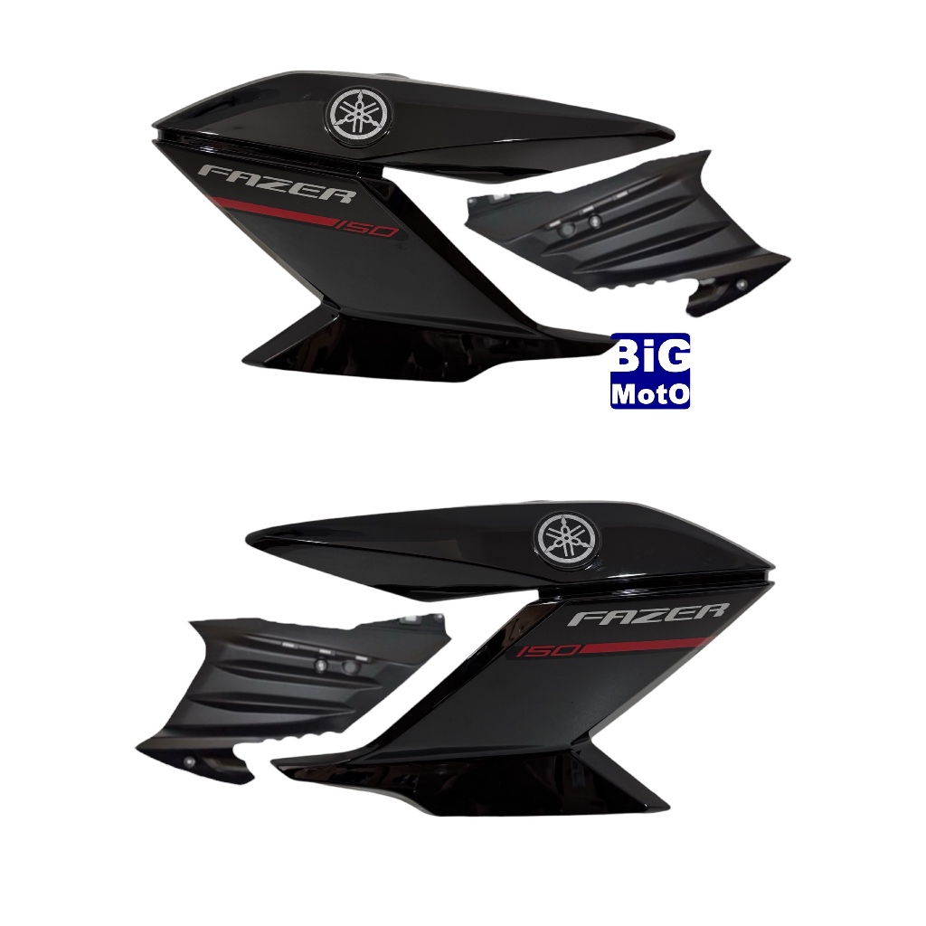 Par Aba do tanque Yamaha Fazer 150 2014/2015 Preto com Complemento em Oferta na Shopee