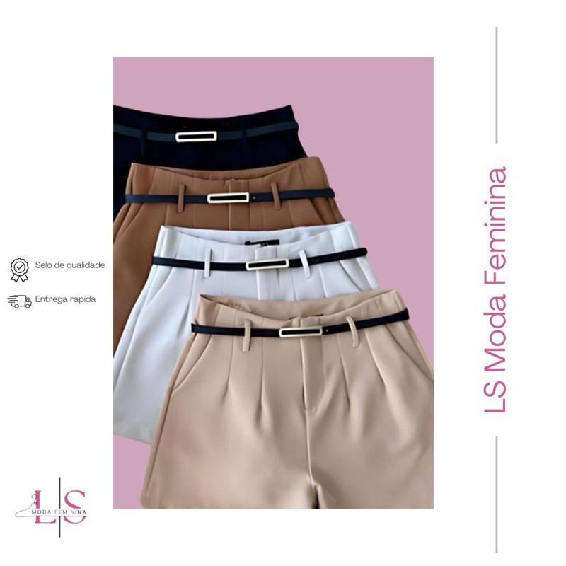 Short Alfaiataria Feminino Zara SEM CINTO Cintura Alta