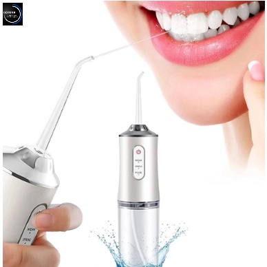Irrigador Dental Oral Portátil Recarregável USB 220ml Promoção Limpeza Bocal Jato Forte F7 em Oferta na Shopee