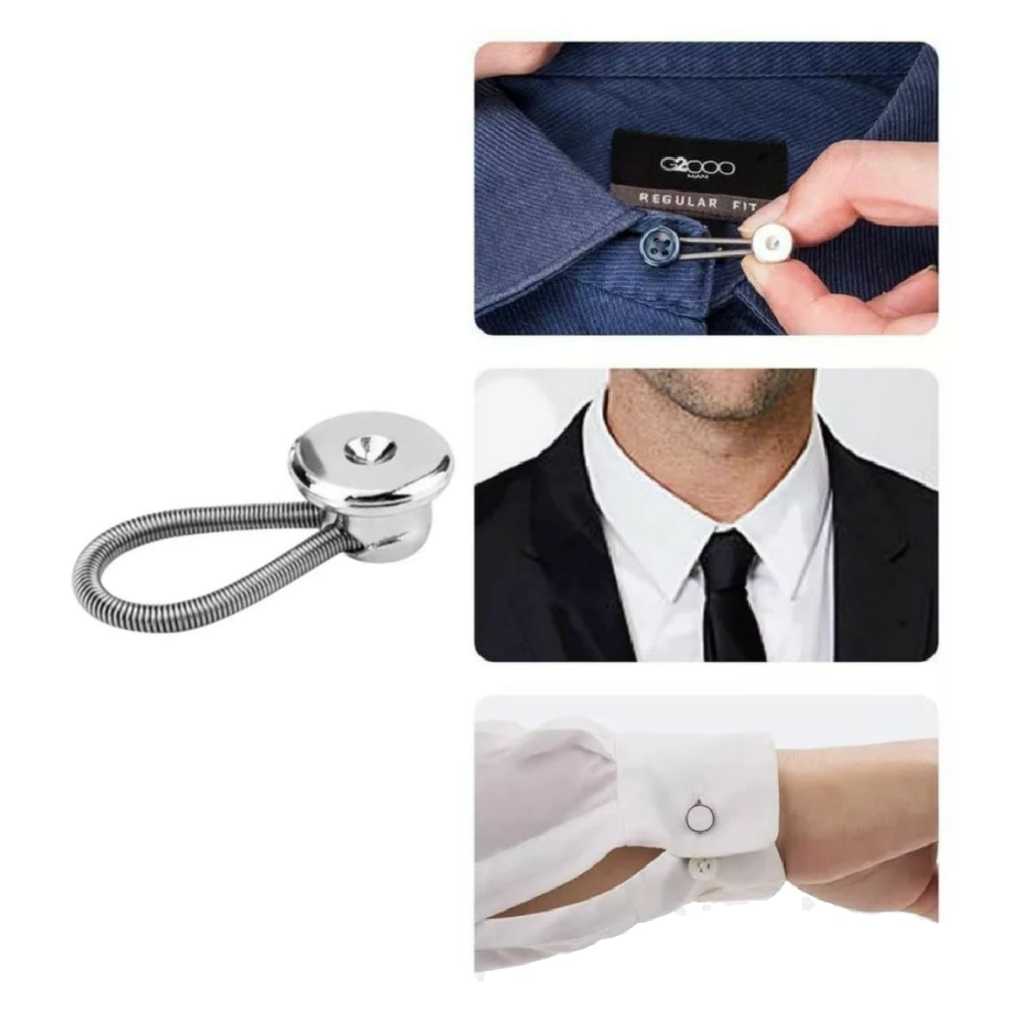 1 Botão Alargador Extensor Colarinho Camisa Em Aço Inoxidável