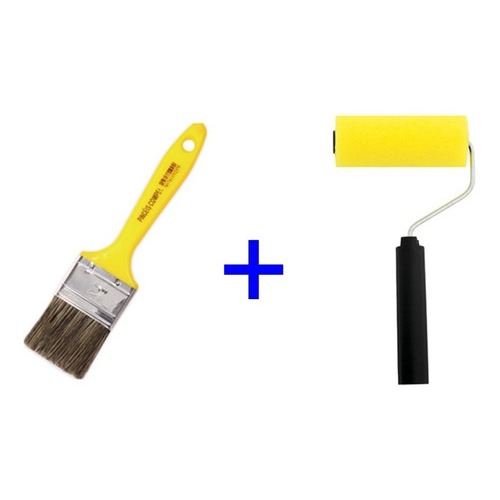 Rolinho Rolo Para Pintura 09cm + Trincha Pincel 2 PROMOÇÃO