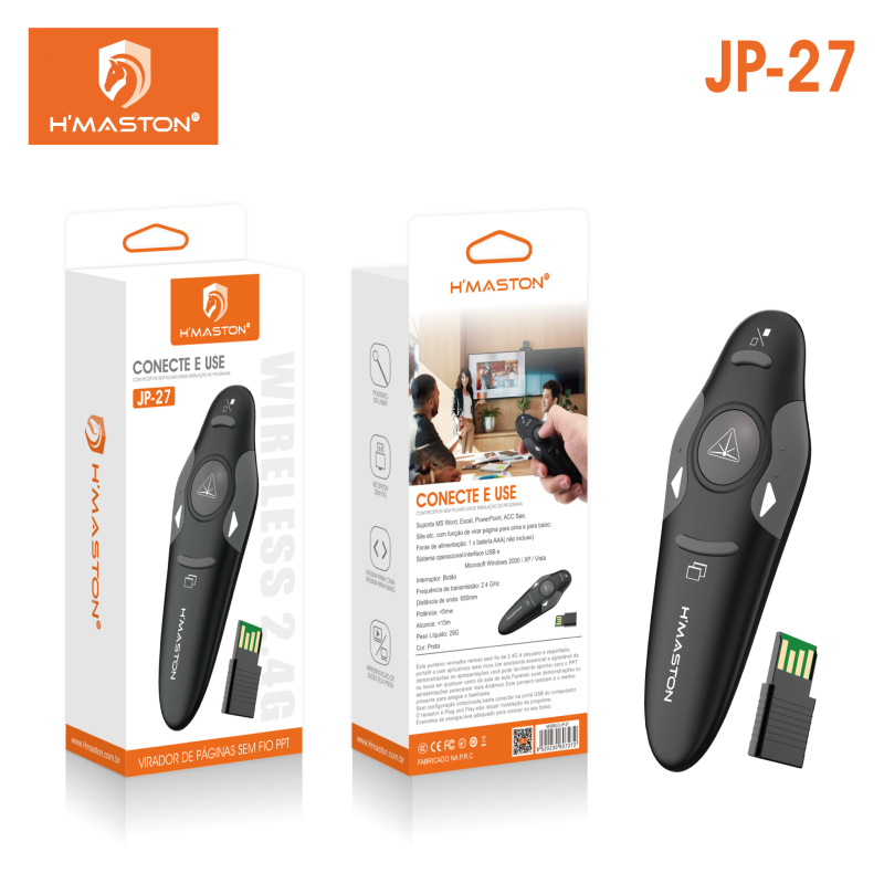 GHz Ponteiro LED Vermelho Sem Fio Apresentador Caneta USB Controle Remoto RF