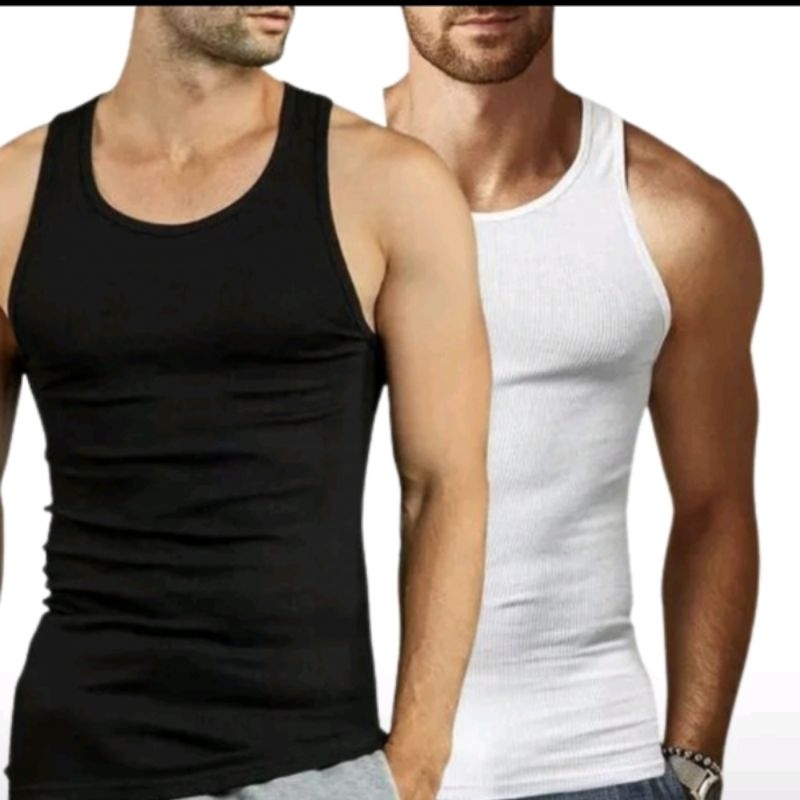 Kit 2 Regata Masculina Ribana Canelada Modelo Americana Elastano