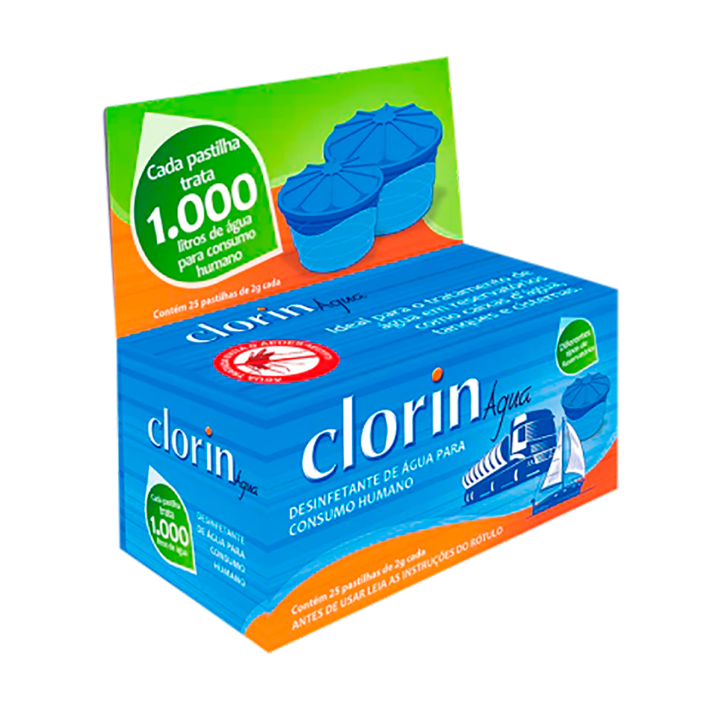 Pastilha Cloro Desinfetante 2g Com 25 unidades Clorin