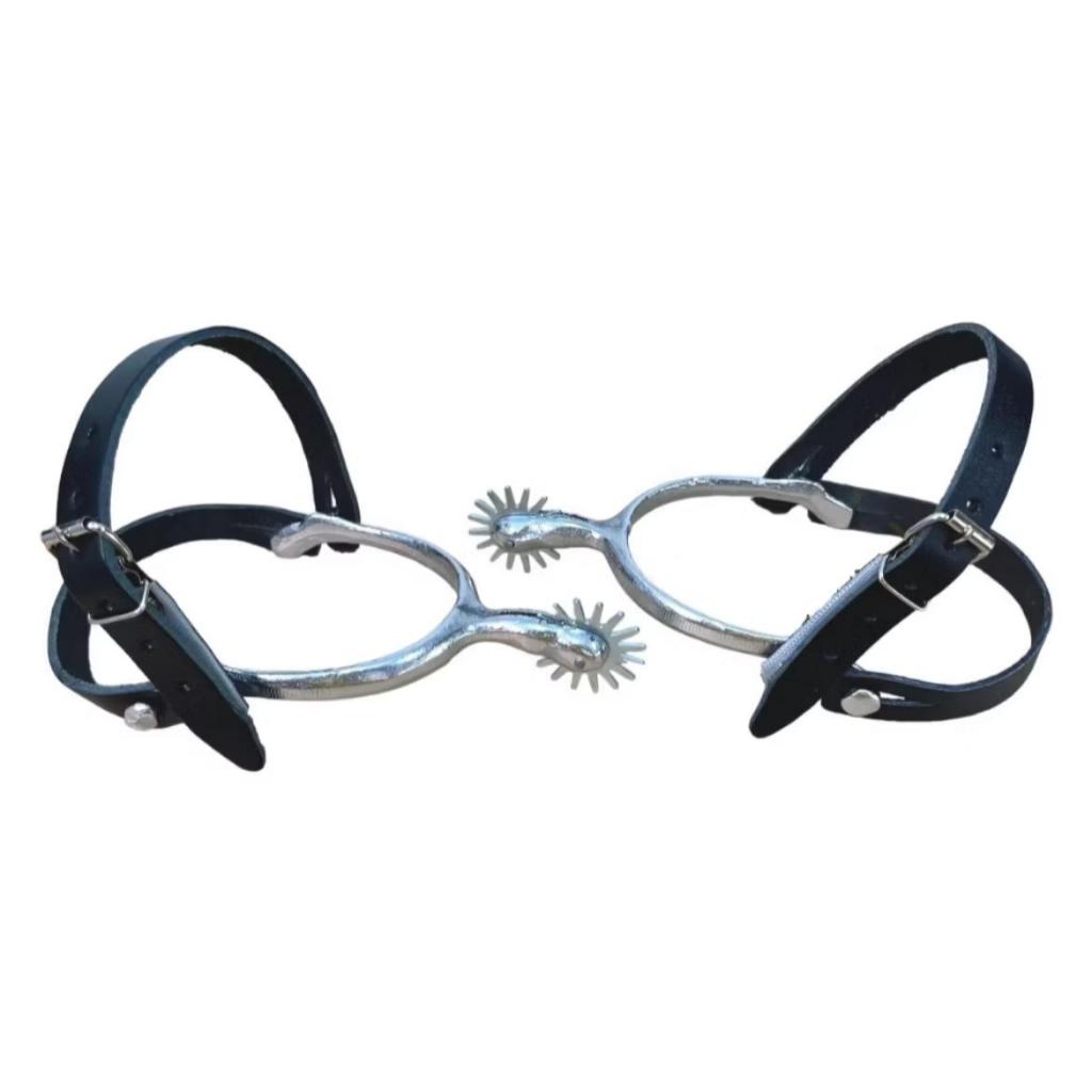 Espora Para Cavalo INOX Conforto 16 Bicos + Correia Reforçada Couro Legítimo Envio Imediato em Oferta na Shopee